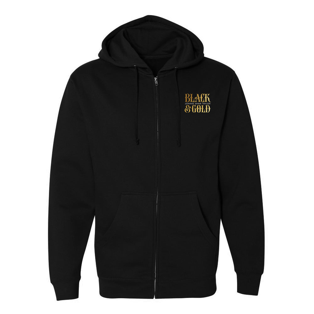 Black & Gold Zip-Up Hoodie (Unisex) ***PRE-ORDER***