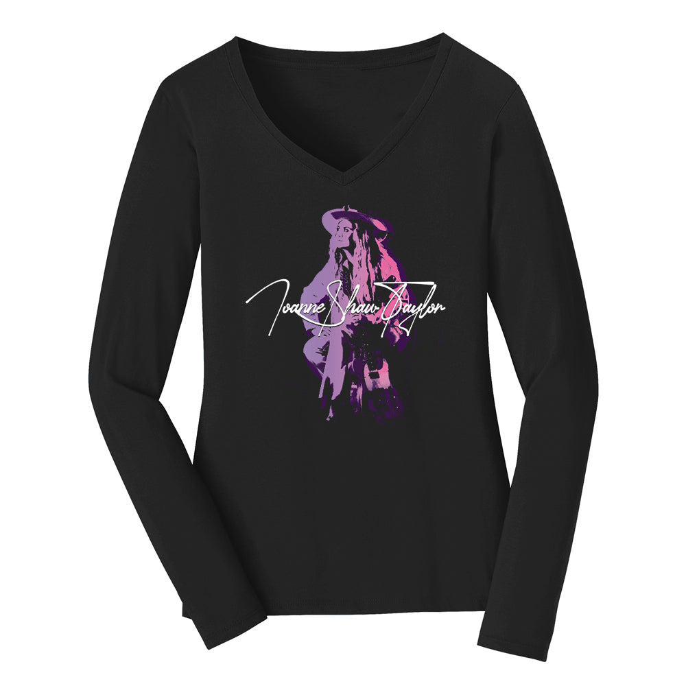 Joanne Shaw Taylor Logo Long Sleeve V-Neck (Women)